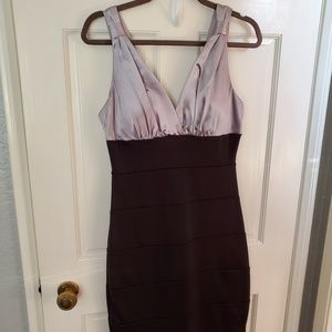 Bisou Bisou | Silver & Black Satin Cocktail Dress